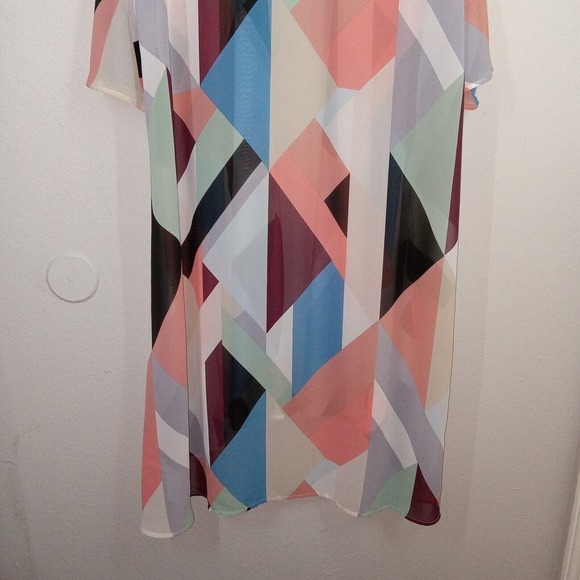 Torrid 00/0 Kimono Colorful Geometric Half Sleeve Polyester Duster - Picture 5 of 8